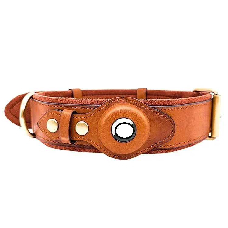GPS Tracker Collar Holder - Premium Vegan Leather Dog Collar for Location Devices - Pawfectly Pets