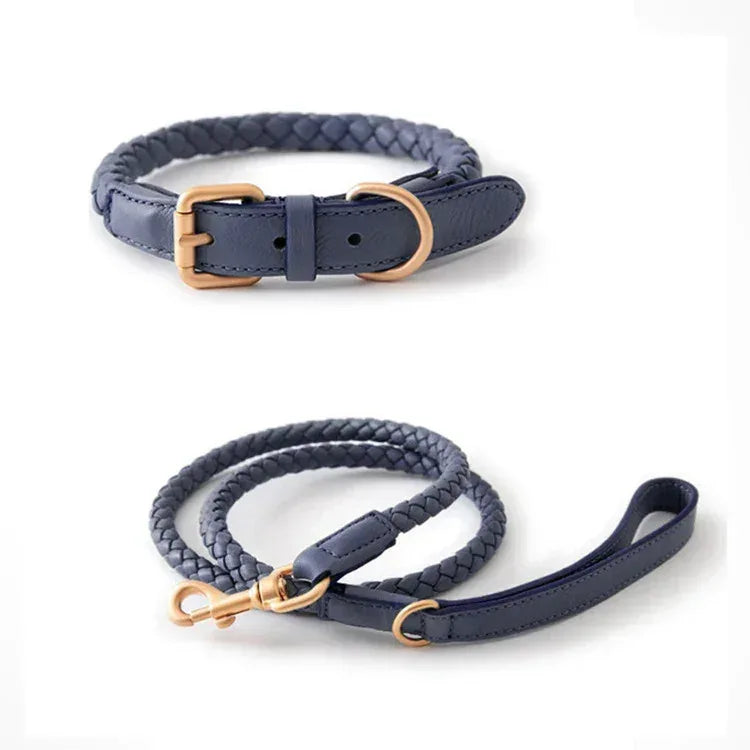 Premium Vegan Leather Dog Collar - Stylish, Sturdy & Cruelty-Free Large Dog Collar with Matching Leash Set - Pawfectly Pets