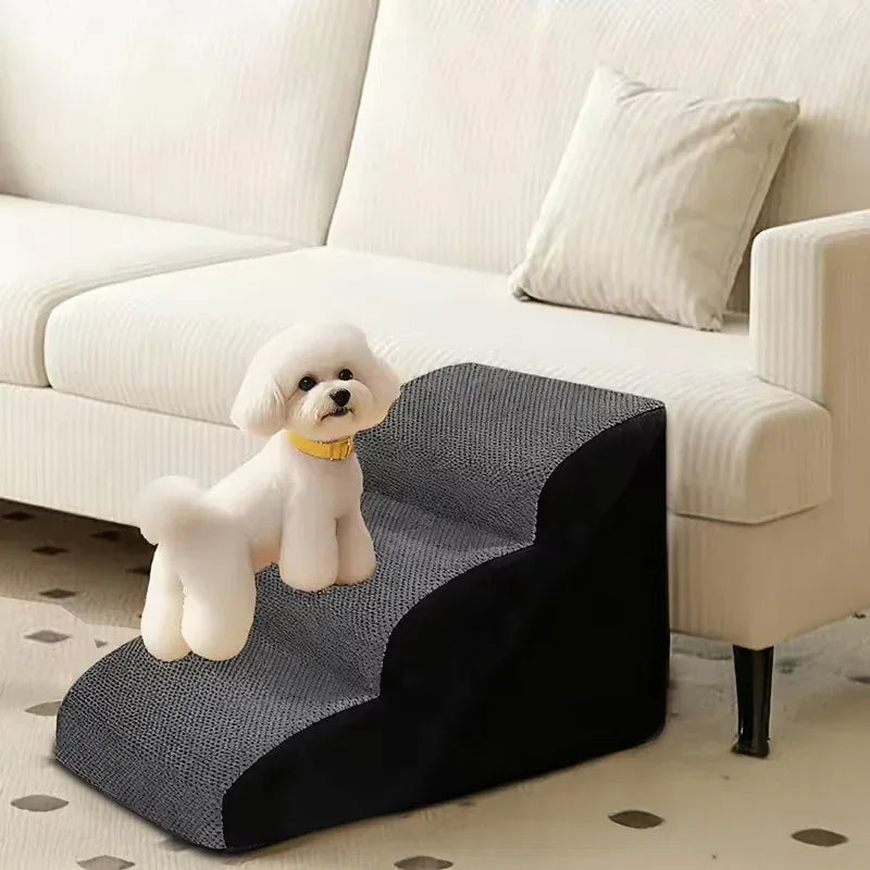 Pet Stairs for Dogs and Cats – Memory Foam Non-Slip Steps with Washable Cover for Small Pets, Elderly Dogs, and Injured Furry Friends - Pawfectly Pets