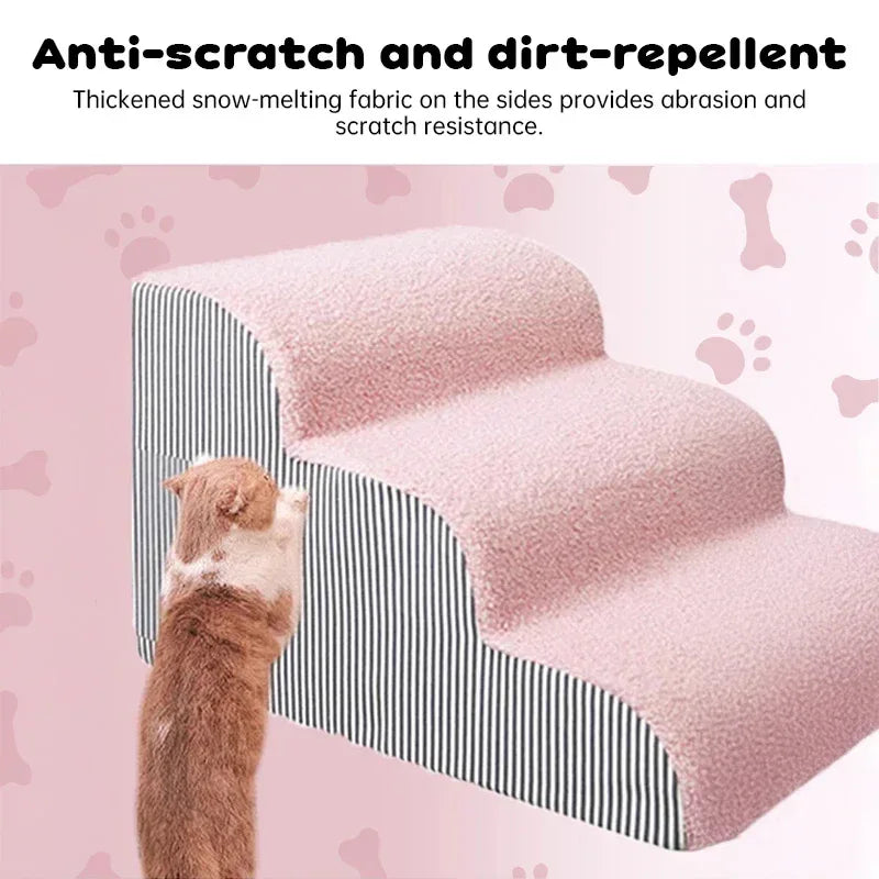 Pet Stairs for Dogs and Cats – Memory Foam Non-Slip Steps with Washable Cover for Small Pets, Elderly Dogs, and Injured Furry Friends - Pawfectly Pets