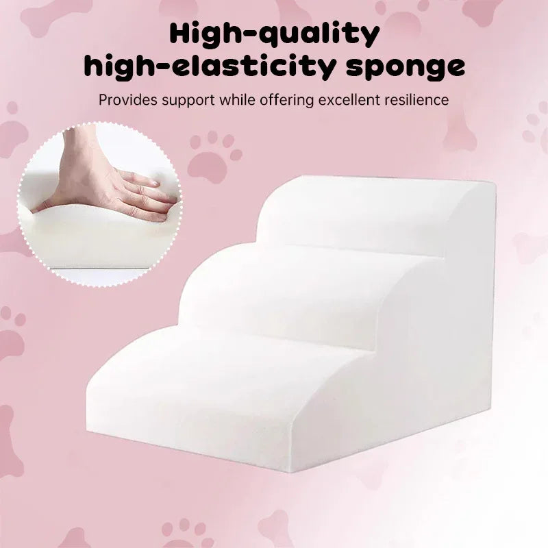 Pet Stairs for Dogs and Cats – Memory Foam Non-Slip Steps with Washable Cover for Small Pets, Elderly Dogs, and Injured Furry Friends - Pawfectly Pets