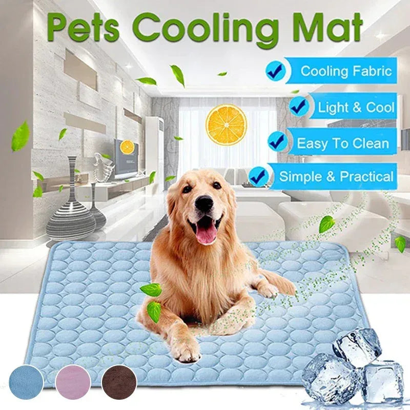 Pet Cooling Mat – Premium Ice Silk Pet Cooling Pad for Ultimate Summer Comfort - Pawfectly Pets