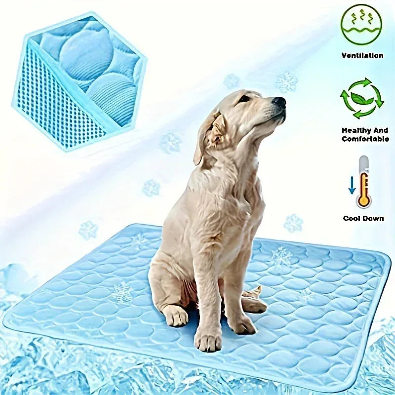 Pet Cooling Mat – Premium Ice Silk Pet Cooling Pad for Ultimate Summer Comfort - Pawfectly Pets