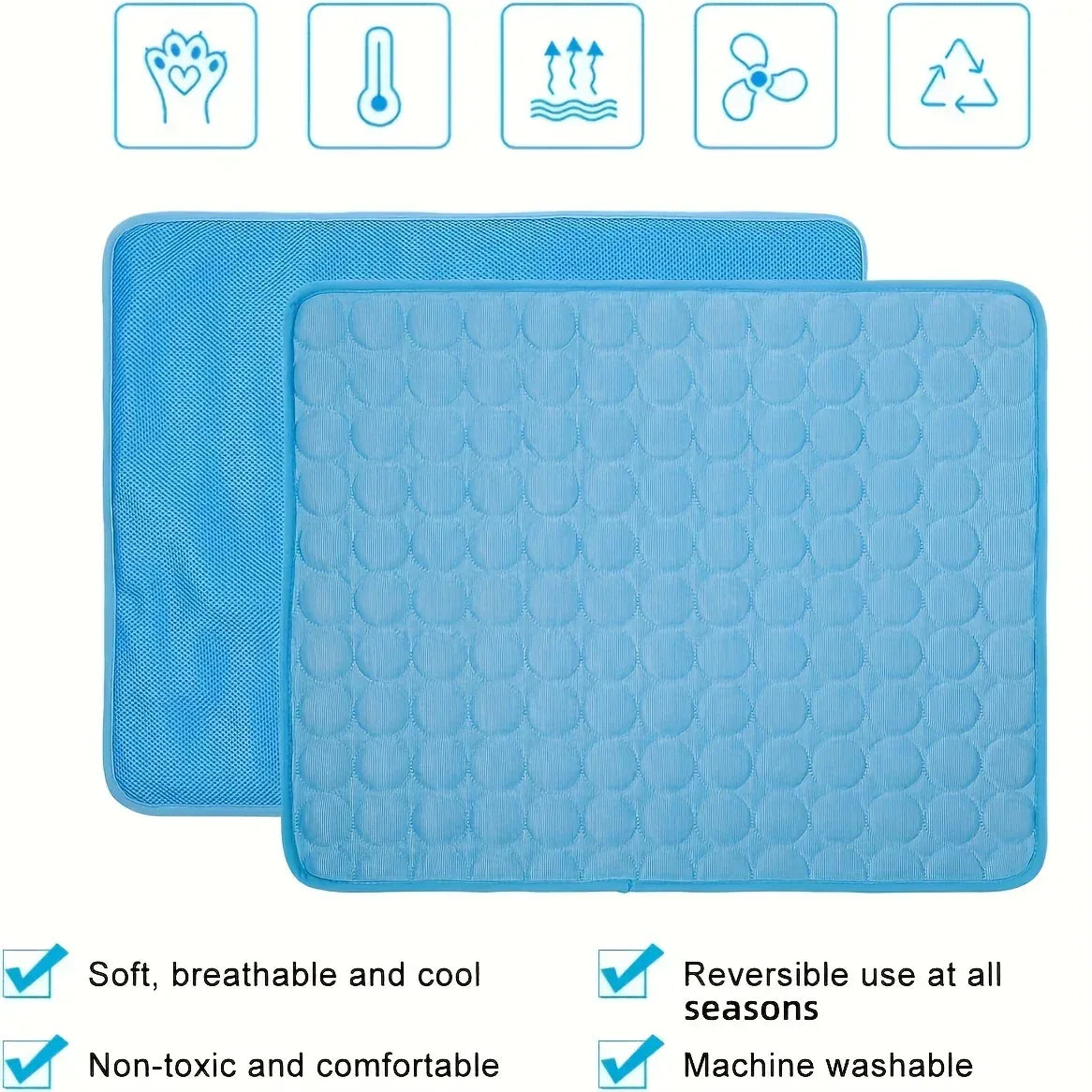 Pet Cooling Mat – Premium Ice Silk Pet Cooling Pad for Ultimate Summer Comfort - Pawfectly Pets