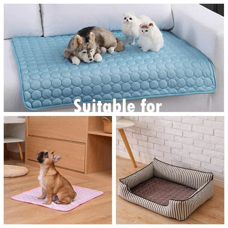 Pet Cooling Mat – Premium Ice Silk Pet Cooling Pad for Ultimate Summer Comfort - Pawfectly Pets
