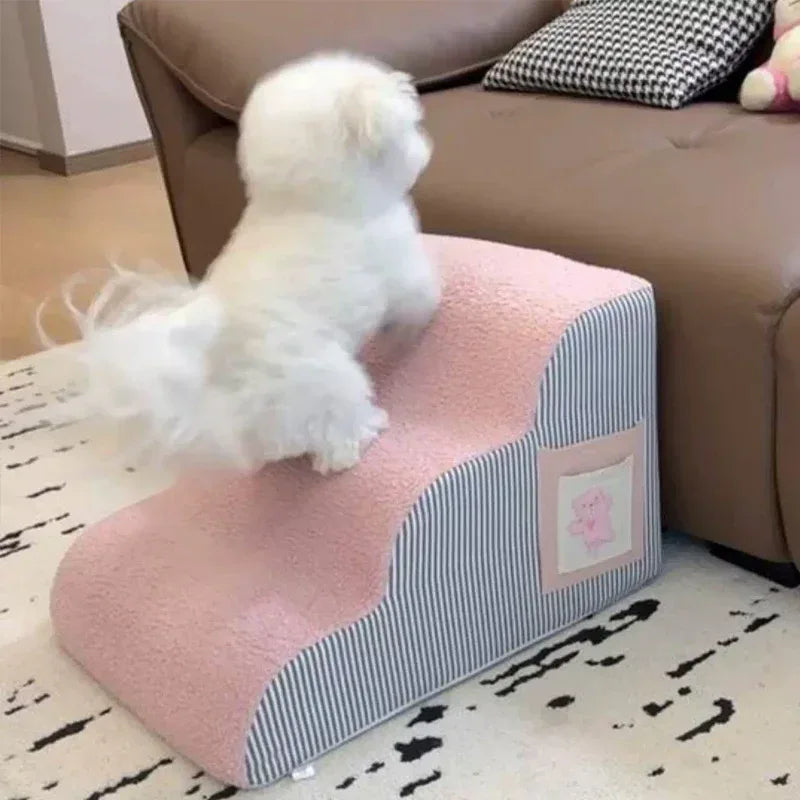 Pet Stairs for Dogs and Cats – Memory Foam Non-Slip Steps with Washable Cover for Small Pets, Elderly Dogs, and Injured Furry Friends - Pawfectly Pets
