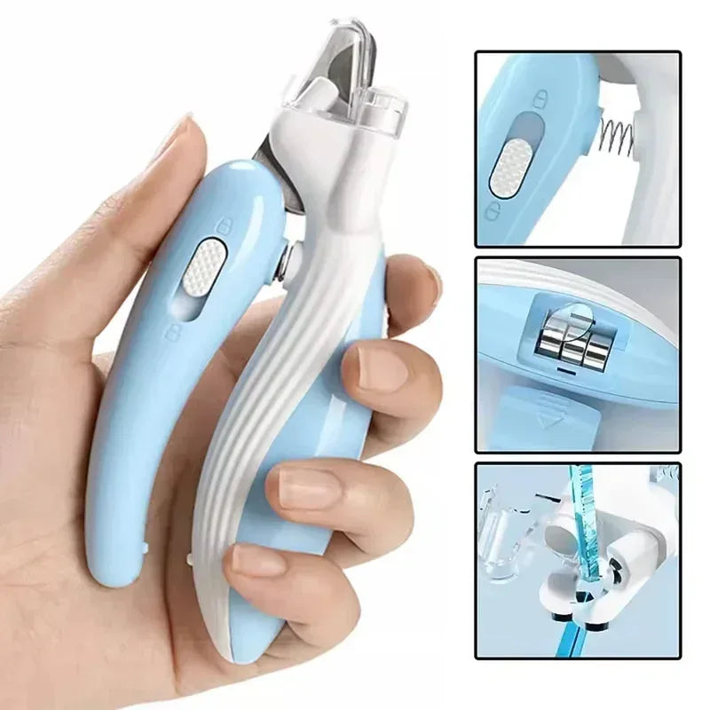 Professional Pet Nail Clippers with LED Light – Labour-Saving Dog & Cat Nail Trimmer for Safe, Stress-Free Grooming - Pawfectly Pets