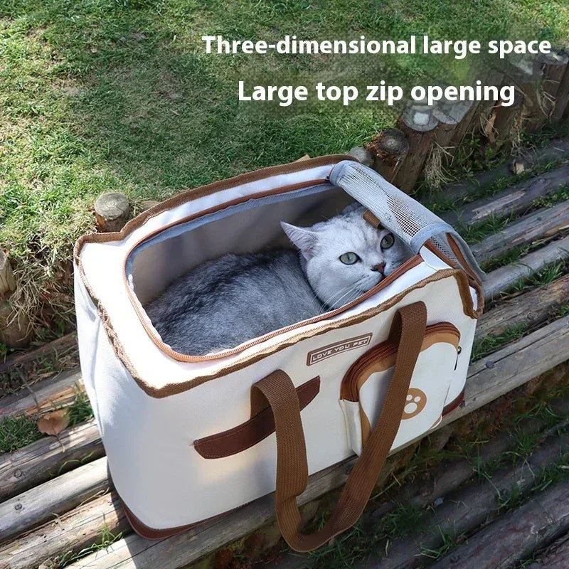 Pet Carrier Bag: Space-Saving Foldable Cat & Dog Travel Carrier with Breathable Design - Pawfectly Pets