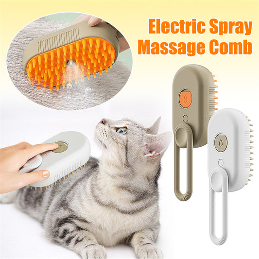 Cat Steam Brush – 3-in-1 Electric Pet Grooming Tool for Effortless Shedding Control