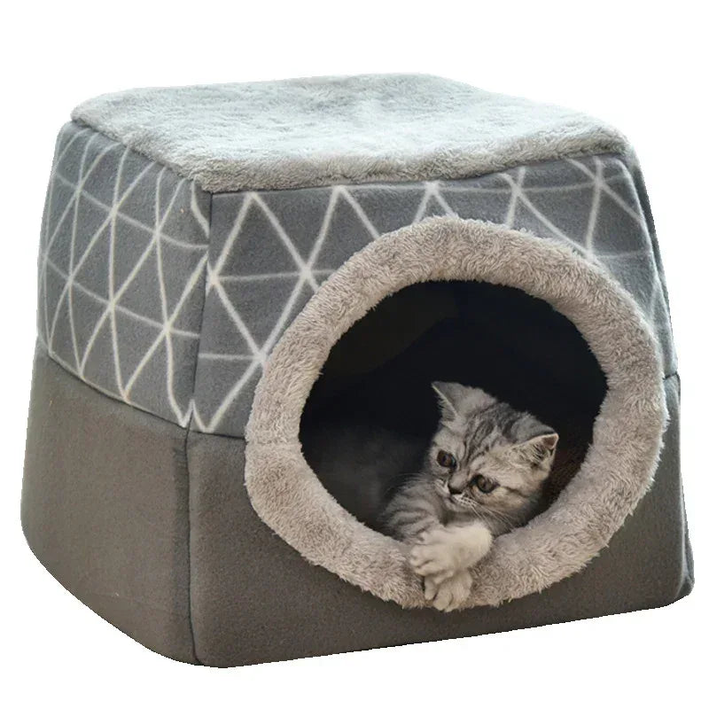 Cat Cave Bed - Cosy Four Seasons Space Capsule Cat House with Removable Cushion for Indoor Cats - Pawfectly Pets