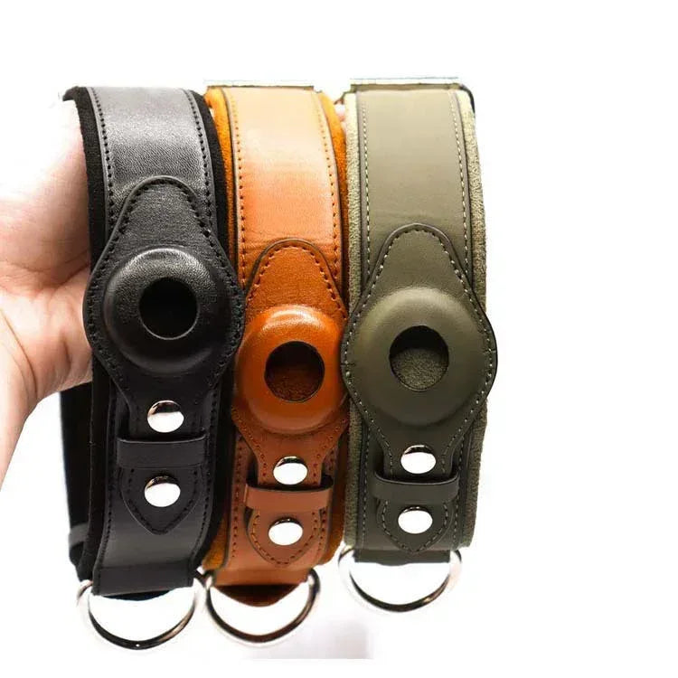 GPS Tracker Collar Holder - Premium Vegan Leather Dog Collar for Location Devices - Pawfectly Pets