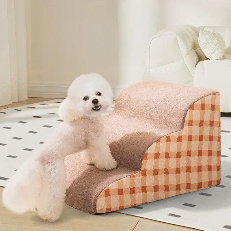 Pet Stairs for Dogs and Cats – Memory Foam Non-Slip Steps with Washable Cover for Small Pets, Elderly Dogs, and Injured Furry Friends - Pawfectly Pets