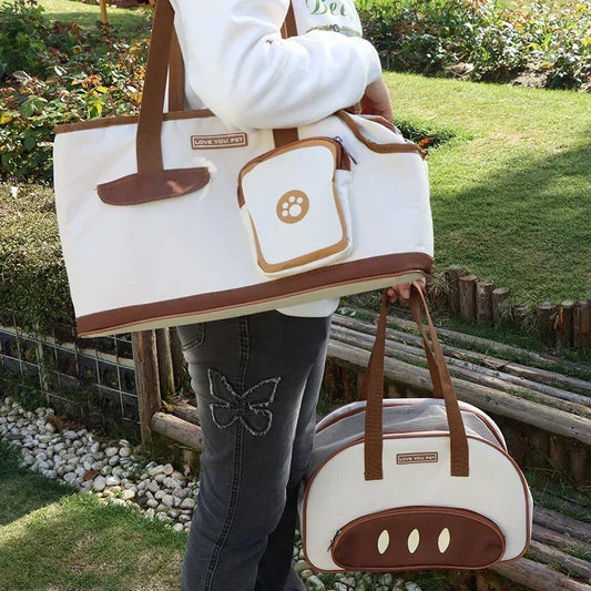 Pet Carrier Bag: Space-Saving Foldable Cat & Dog Travel Carrier with Breathable Design - Pawfectly Pets