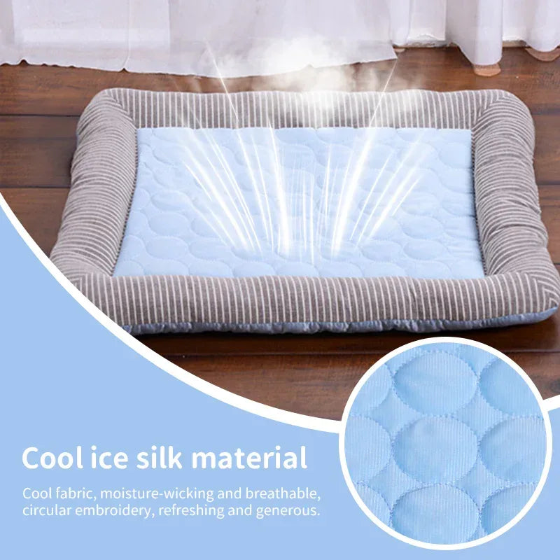Cooling Pet Mat for Dogs and Cats – Ice Silk Breathable Summer Pad That Keeps Your Pet Cool and Comfortable - Pawfectly Pets