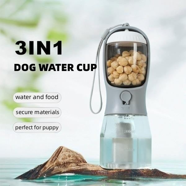 Portable Dog Water Bottle – 3-in-1 Travel Cup for Easy Hydration Anywhere