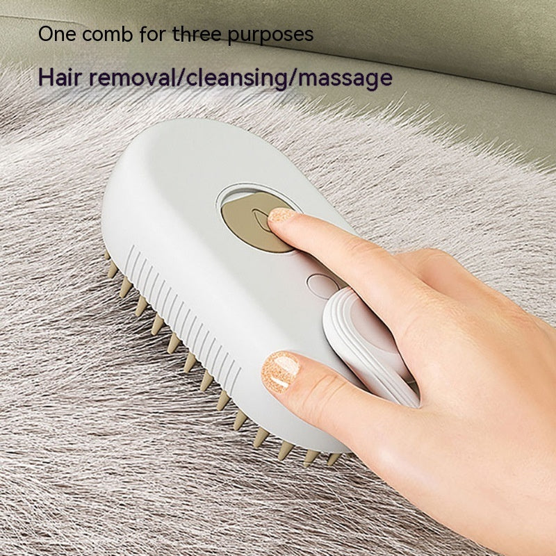 Cat Steam Brush – 3-in-1 Electric Pet Grooming Tool for Effortless Shedding Control