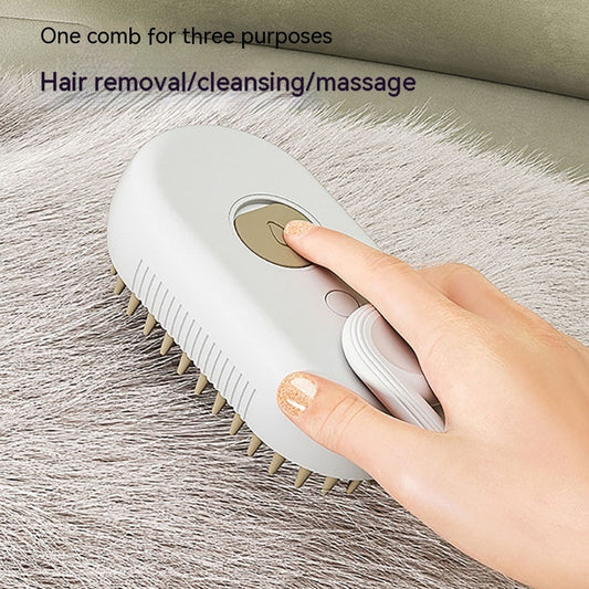 Cat Steam Brush – 3-in-1 Electric Pet Grooming Tool for Effortless Shedding Control