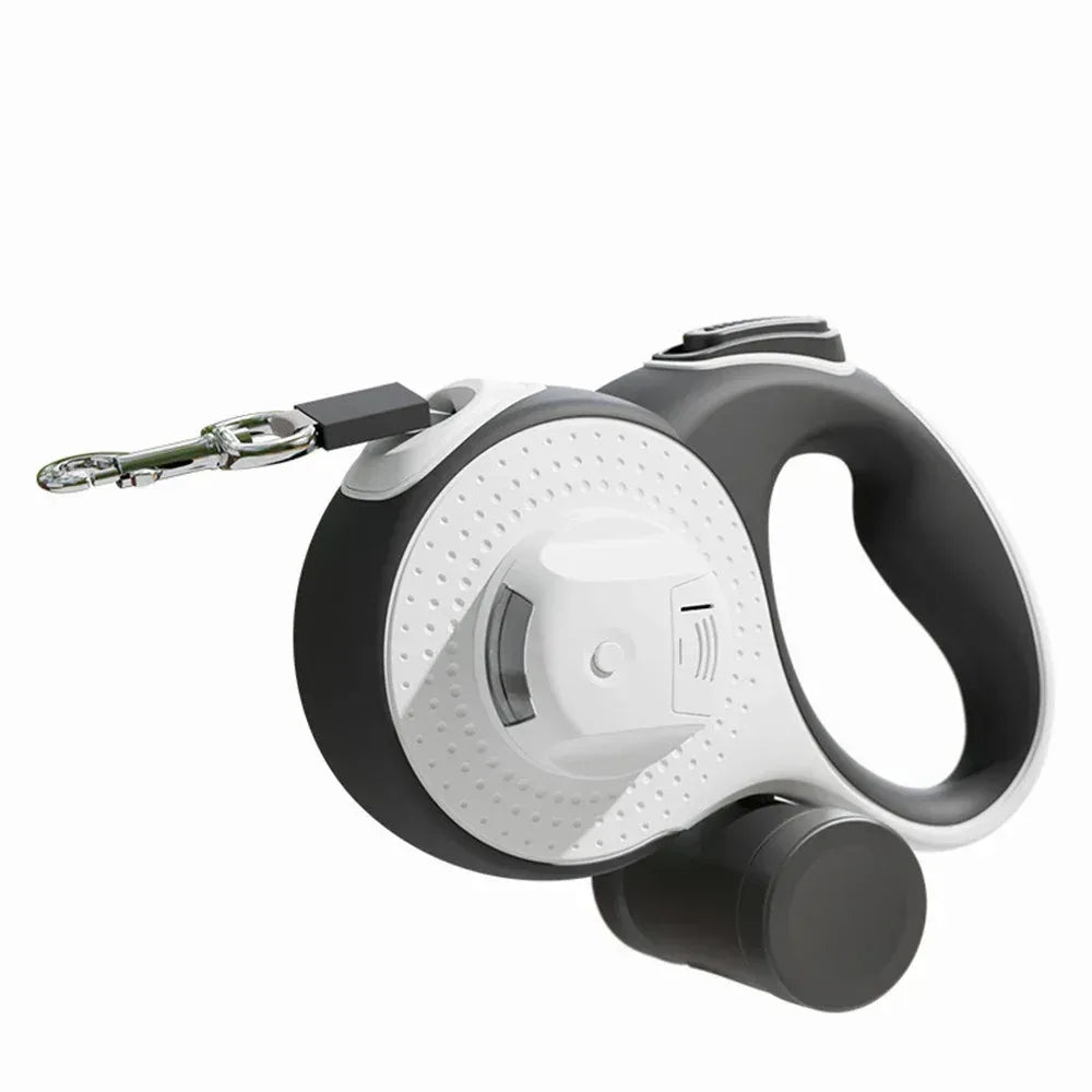 Retractable Dog Leash with unique u-shaped design – 3-in-1 Automatic Lead with LED Light & Waste Bag Holder - Pawfectly Pets