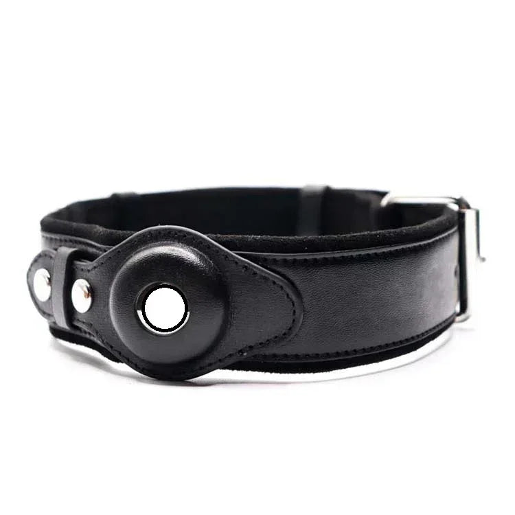 GPS Tracker Collar Holder - Premium Vegan Leather Dog Collar for Location Devices - Pawfectly Pets