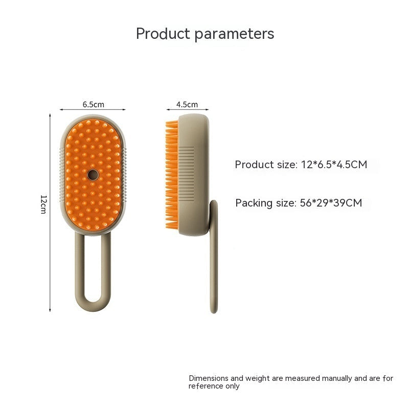Product parameters of a grooming brush with dimensions and packaging details on a white background. - Zero Waste Co