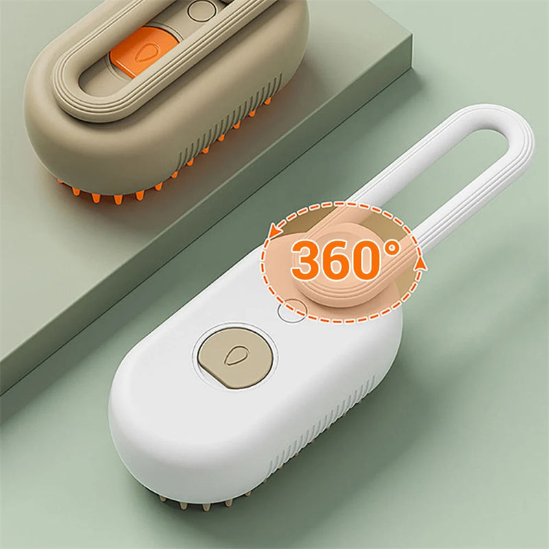 Cat Steam Brush – 3-in-1 Electric Pet Grooming Tool for Effortless Shedding Control