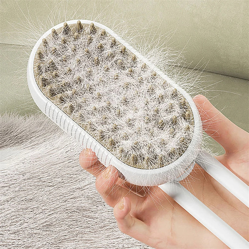 Cat Steam Brush – 3-in-1 Electric Pet Grooming Tool for Effortless Shedding Control
